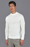 Mens Extra Fine Merino Narrow Mock Turtleneck Jumper White-Jumper-Paul James Knitwear-S-White-Urbanheer