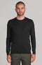 Mens Extra Fine Merino Wool Crew Neck Jumper Black-Jumper-Paul James Knitwear-XS-Urbanheer