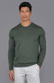 Mens Extra Fine Merino Wool Crew Neck Jumper Khaki-Jumper-Paul James Knitwear-S-Urbanheer