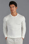 Mens Extra Fine Merino Wool Crew Neck Jumper White-Jumper-Paul James Knitwear-S-Urbanheer
