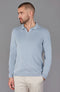 Mens Lightweight Cotton Buttonless Polo Shirt Chalk Blue-Polo Shirt-Paul James Knitwear-XL-Chalk Blue-Urbanheer