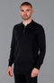 Mens Lightweight Cotton Zip Neck Polo Shirt Black-Shirts-Paul James Knitwear-S-Black-Urbanheer