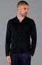 Mens Lightweight Extra Fine Merino Long Sleeve Shirt Black-Shirt-Paul James Knitwear-S-Urbanheer