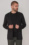 Mens Lightweight Mercerised Cotton Knitted Blazer Black-Blazer-Paul James Knitwear-S-Regular-Black-Urbanheer