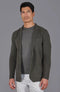 Mens Lightweight Organic Cotton Linen Knitted Blazer Olive-Blazer-Paul James Knitwear-M-Regular-Urbanheer