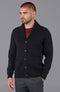 Mens Midweight 100% Cotton Shawl Collar Cardigan Black-Cardigan-Paul James Knitwear-S-Black-Urbanheer