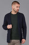 Mens Midweight Cotton Deconstructed Knitted Blazer Navy-Blazer-Paul James Knitwear-XS-Regular-Urbanheer