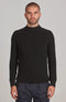 Mens Midweight Cotton Ribbed Mock Turtle Neck Jumper Black-Jumper-Paul James Knitwear-S-Black-Urbanheer