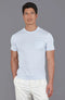 Mens Ultra Fine Cotton Knitted Pocket T-Shirt Pale Blue-T-Shirt-Paul James Knitwear-M-Pale Blue-Urbanheer