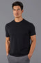 Mens Ultra Fine Cotton Knitted T-Shirt Black-T-Shirt-Paul James Knitwear-XS-Black-Urbanheer