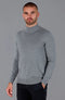 Mens Ultra Fine Cotton Mock Turtle Neck Jumper Ash Grey-Jumper-Paul James Knitwear-XS-Urbanheer