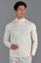 Mens Ultra Fine Cotton Mock Turtle Neck Jumper Ecru-Jumper-Paul James Knitwear-XS-Urbanheer