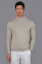 Mens Ultra Fine Cotton Mock Turtle Neck Jumper Fawn-Jumper-Paul James Knitwear-S-Urbanheer