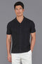 Mens Ultra Fine Cotton Open Knit Cuban Collar Shirt Black-Shirts-Paul James Knitwear-S-Urbanheer