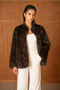 Mid-Length Belted Jacket with A High Faux-Fur Collar