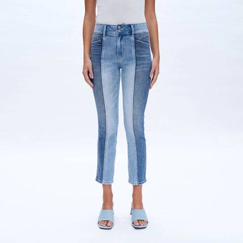 Mid Rise Straight Jeans(Finished Hem,Two Tones) DUOTONE-Jeans-BAYEAS-24-DUOTONE-Urbanheer