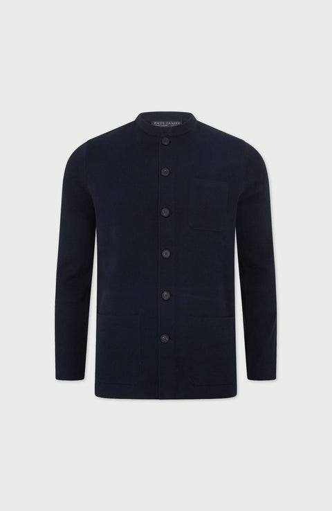 Midweight Cotton Knitted Nehru Jacket