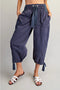 Mineral Washed Tied Cuffed Jogger Pants