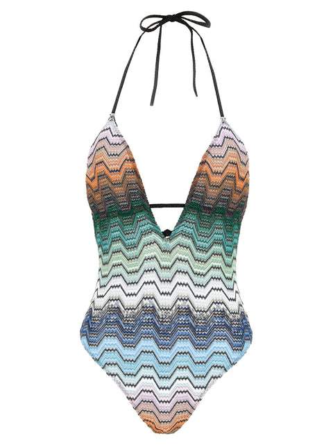 Missoni Greek Pattern One-piece Swimsuit