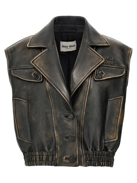 Miu Miu Logo Nappa Vest