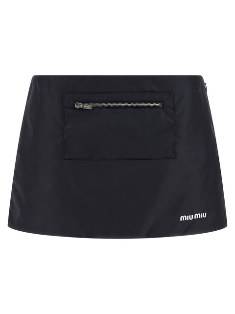 Miu Miu Nylon And Fleece Skirt