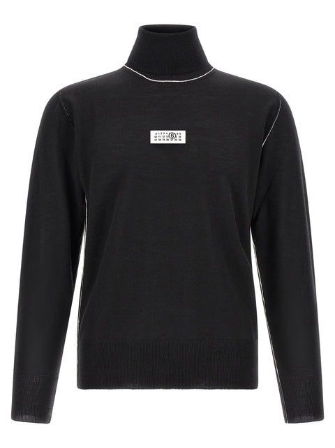 Mm6 Maison Margiela Turtleneck Sweater With Contrast Stitching