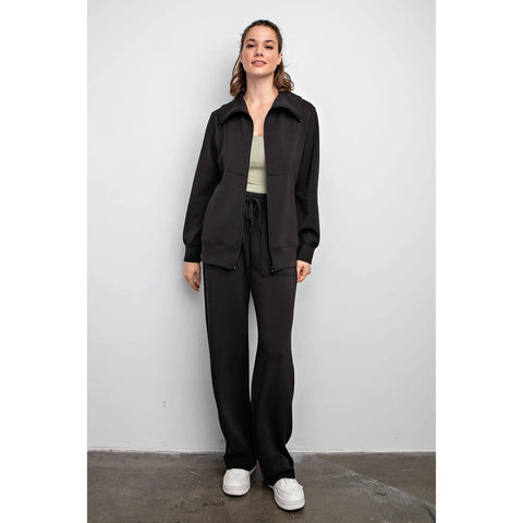 Modal Poly Full Zip Jacket Black-Jacket-Rae Mode-S-Urbanheer