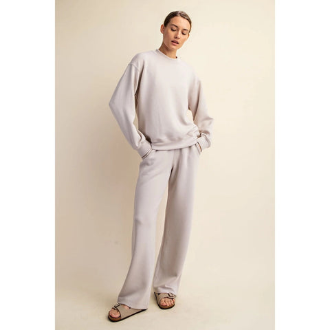 Modal Poly Span Scuba Mock Neck Pullover Mocha Cream-Pullover-Rae Mode-S-Urbanheer