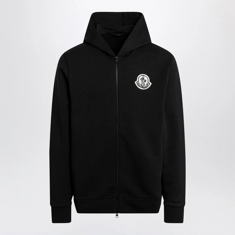 Moncler Black cotton hoodie with logo