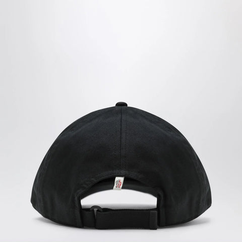 Moncler Grenoble Black baseball cap with logo patch