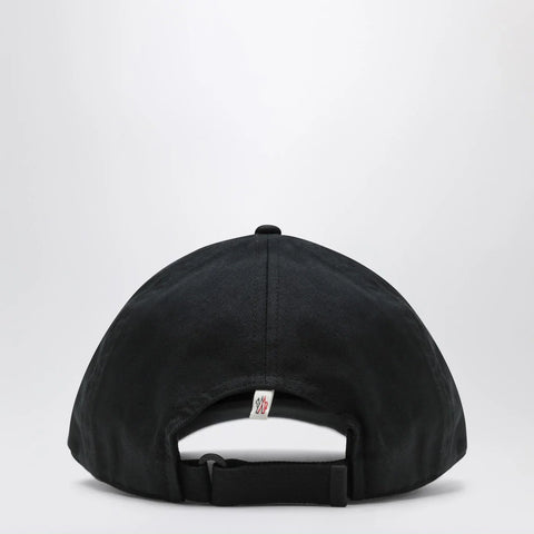 Moncler Grenoble Black baseball cap with logo patch