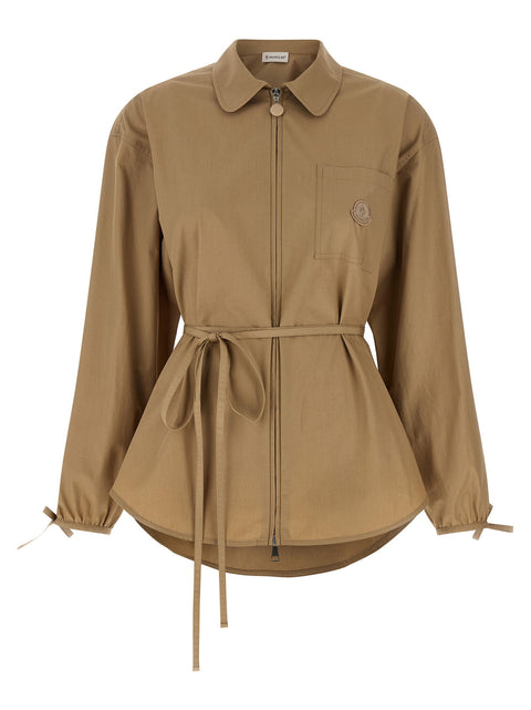 Moncler Grosgrain Logo Patch Overshirt