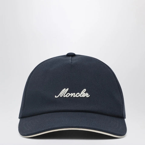 Moncler Navy baseball cap with embroidered logo