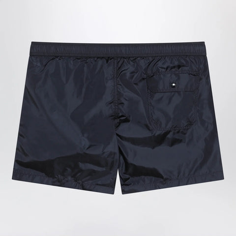 Moncler Navy blue swim shorts with logo patch