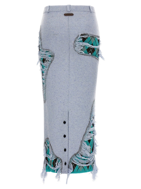 Moschino Deconstructed Argyle Skirt