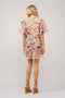 Multi 3D Floral Peplum Puff Sleeve Mini Dress-Dress-Blue B-S-MULTI-Urbanheer