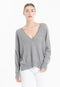 NAMI 23 Pull col V en cachemire avec bande couleur gris/mandarine-col v femme-Studio Cashmere8-L-XL-SC8-00910-gris clair/mandarine-Urbanheer