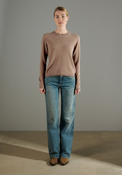 NAMI 4 Pull col rond en cachemire taupe-col rond femme-Studio Cashmere8-S-SC8-00929-taupe-Urbanheer