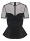 Nensi Dojaka Tailored Bustier With Sheer Neckline Top
