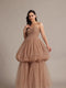 Nala Strapless Maxi Dress in Taupe