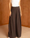 Nikki Wide-Leg High-Waist Trousers with Front Pleats
