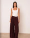 Nikki Wide-Leg High-Waist Trousers with Front Pleats