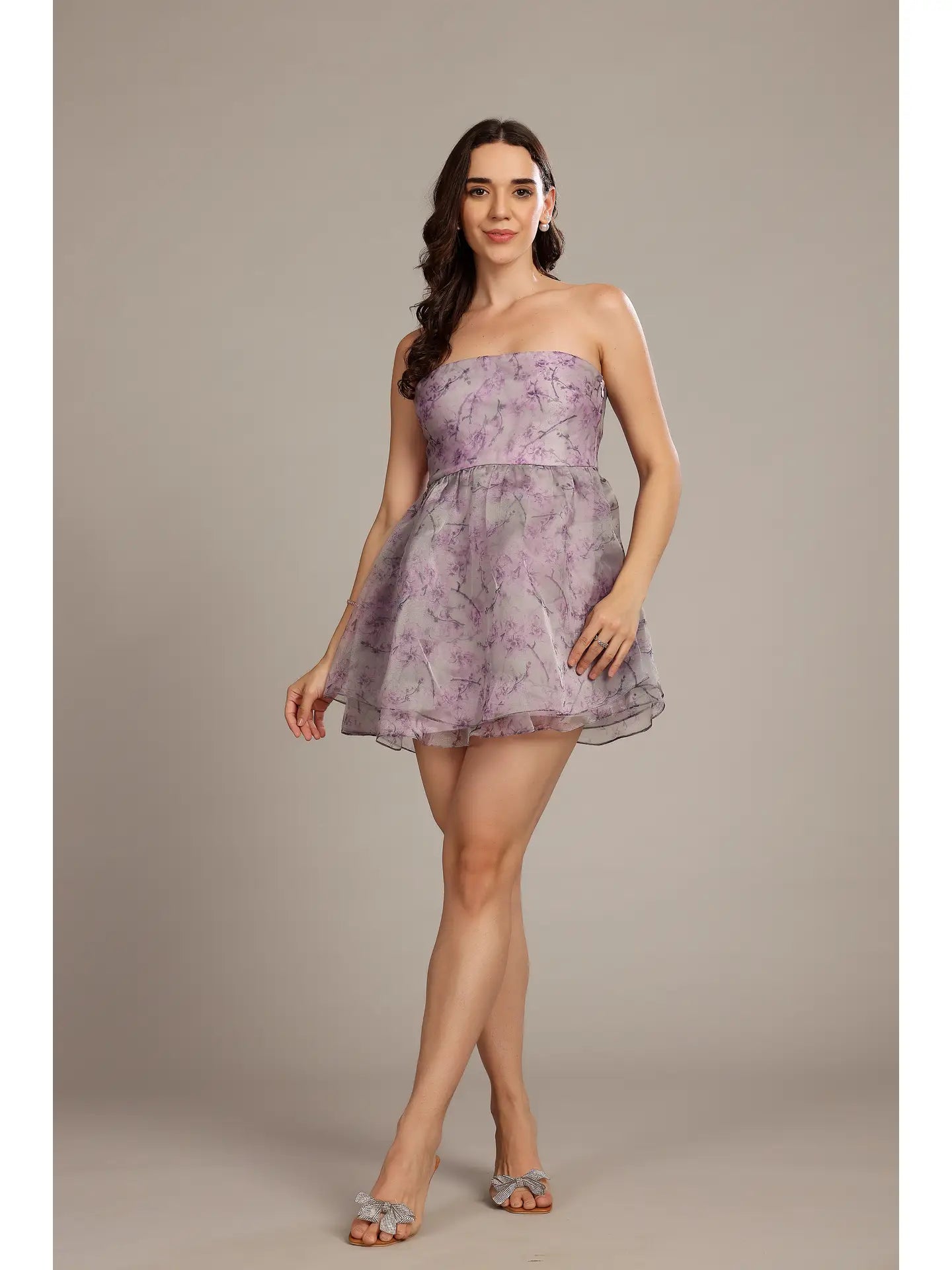 Nora Mini Dress in Lavender Lilac Floral from Lace & Beads exclusive –  Urbanheer