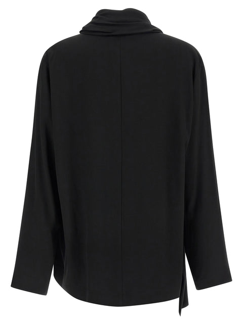 Nude Draped Panel Blouse