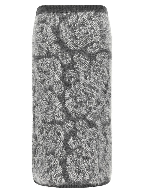 Nude Jacquard Knit Skirt