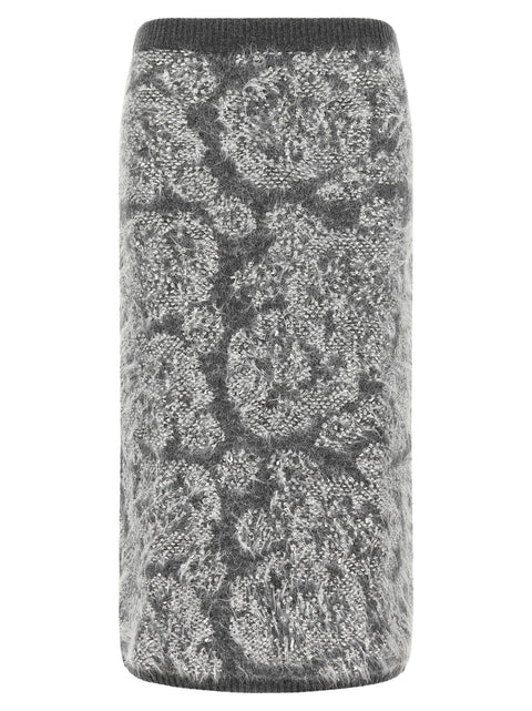 Nude Jacquard Knit Skirt