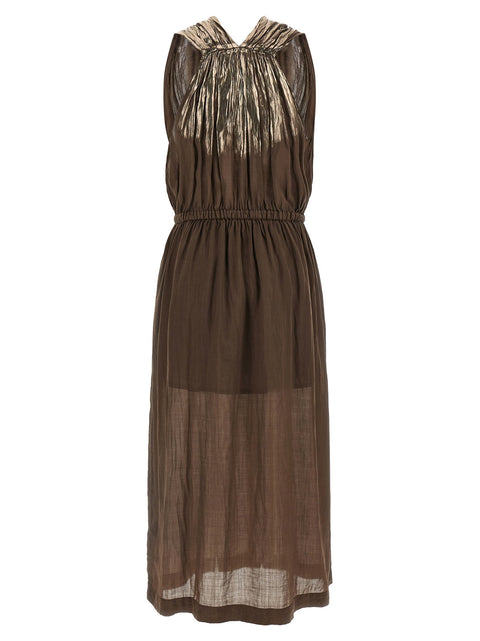 Nude Linen Blend Dress