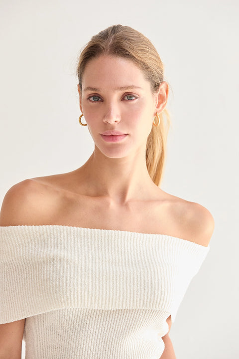 Nyla Off Shoulder Sweater Knit Top