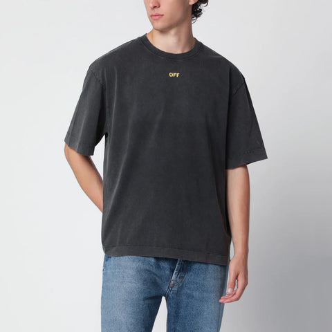 Off White Off-White™ Off-White washed black T-shirt with OFF logo