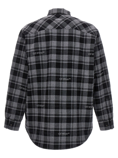 Off White Check Flannel Padded Jacket